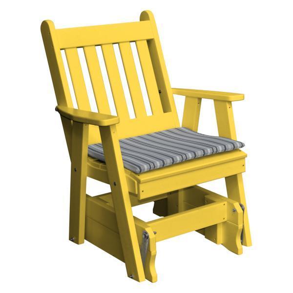 Poly Traditional English Gliding Chair - Comfortable Rocking Recliner for Nursery, Living Room & Patio Relaxation