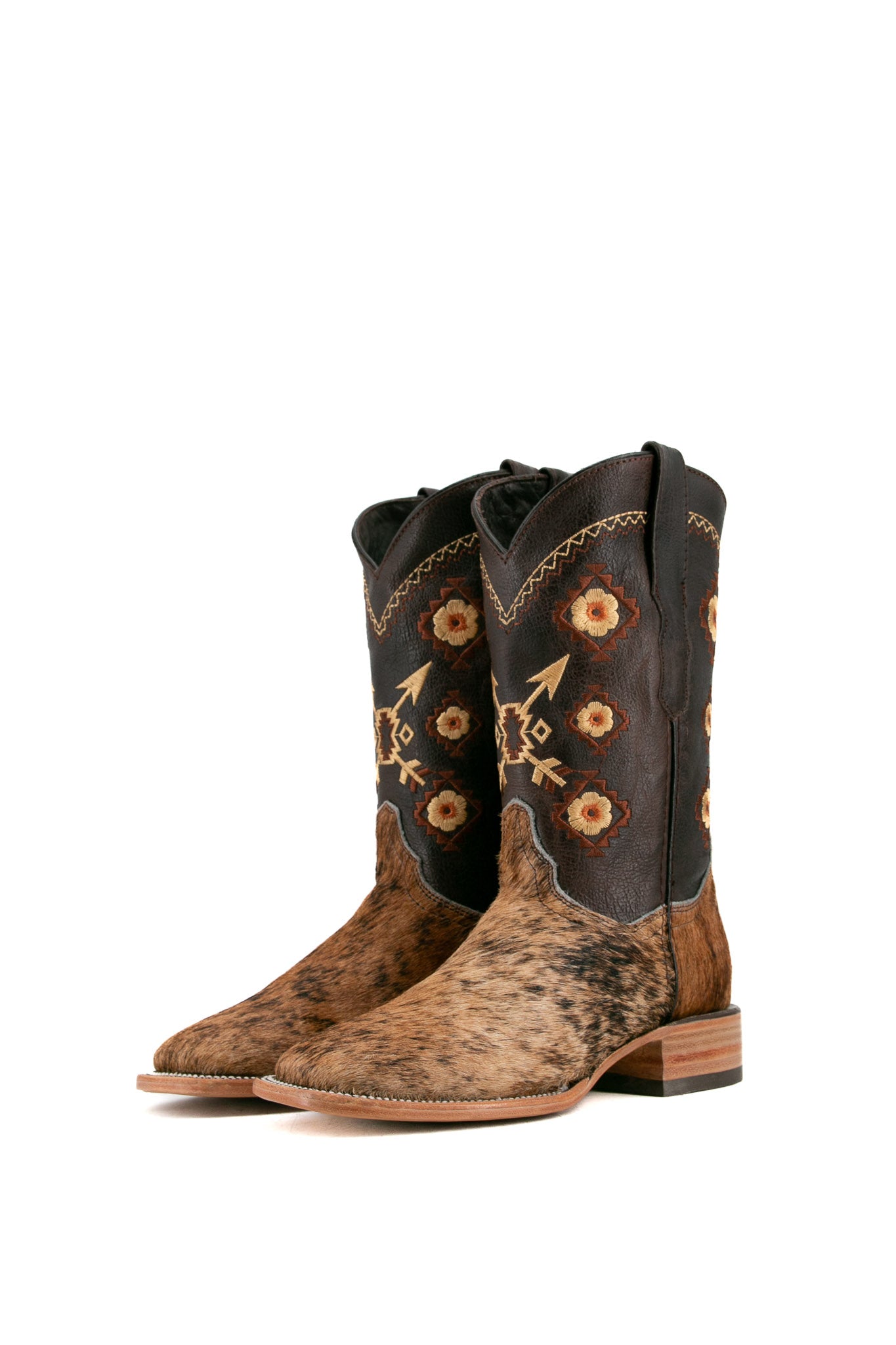 Women's Cowhide Square Toe Cowgirl Boots - Size 8 Western Riding Boots for Country Style & Line Dancing (JF33) - Perfect for Rodeo, Concerts & Outdoor Adventures