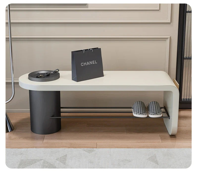 Stylish Leather Shoe Bench with Storage | Modern Entryway Stool for Comfortable Seating | Perfect for Hallway, Bedroom & Shoe Organization