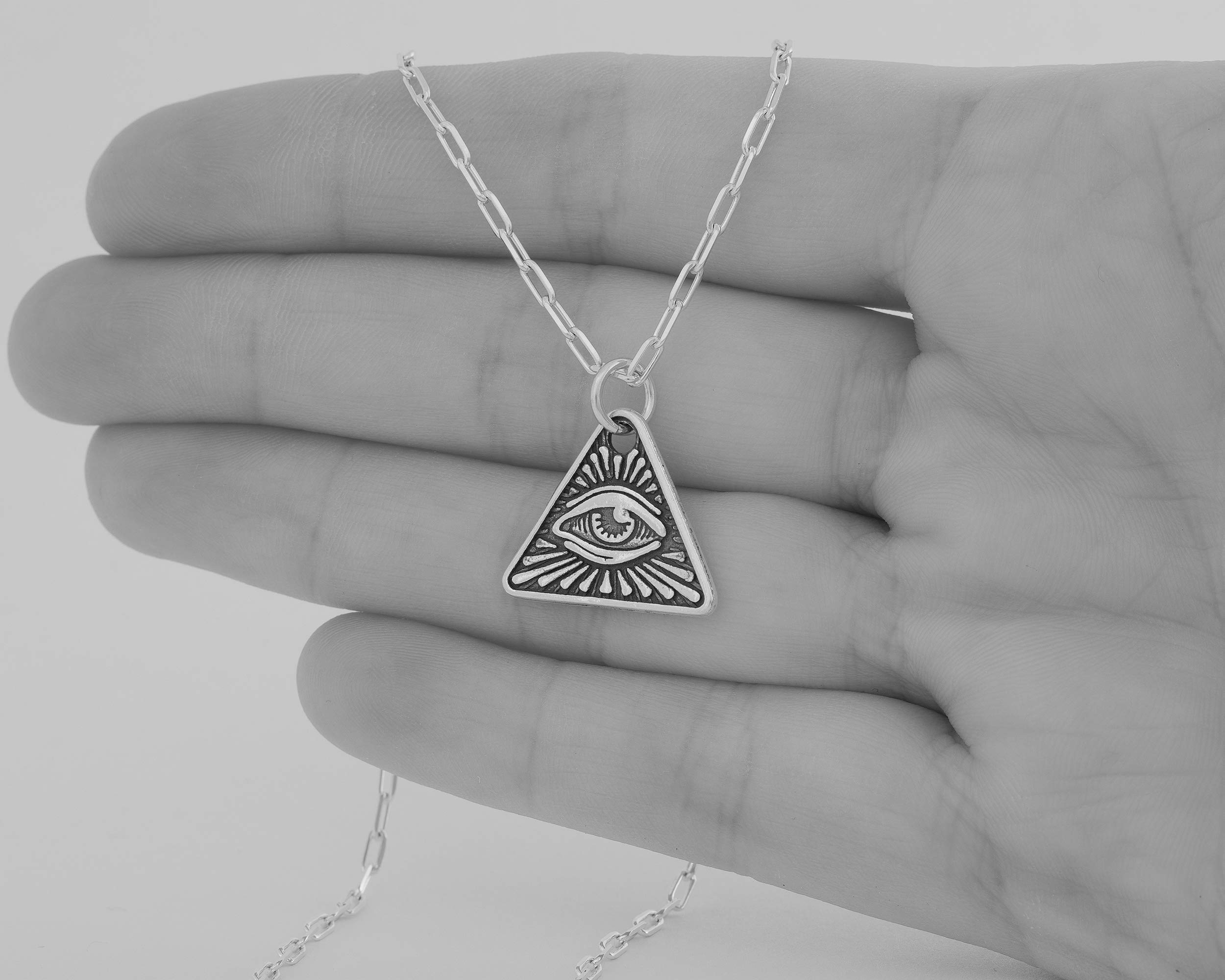 925 Sterling Silver All Seeing Eye Charm & Necklace - Small Size - Protection & Spiritual Jewelry for Women & Men - Perfect for Gifts, Meditation & Everyday Wear
