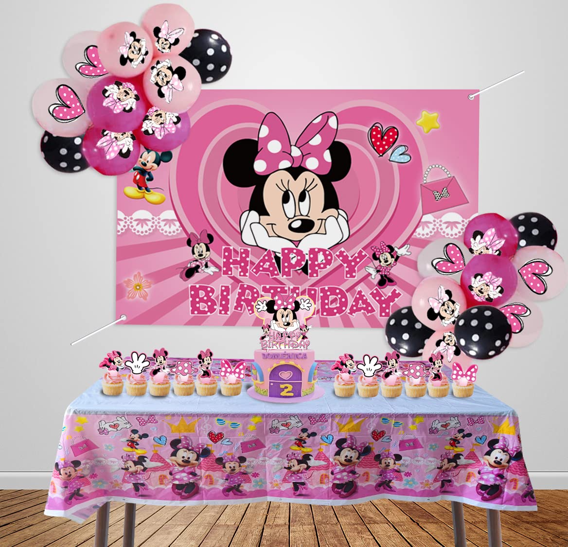 Mouse Birthday Party Supplies & Decorations Kit - Includes Banner Backdrop, Tablecloth, Balloons, Cake & Cupcake Toppers - Perfect for Kids' Birthday Celebrations, Themed Parties & Baby Showers