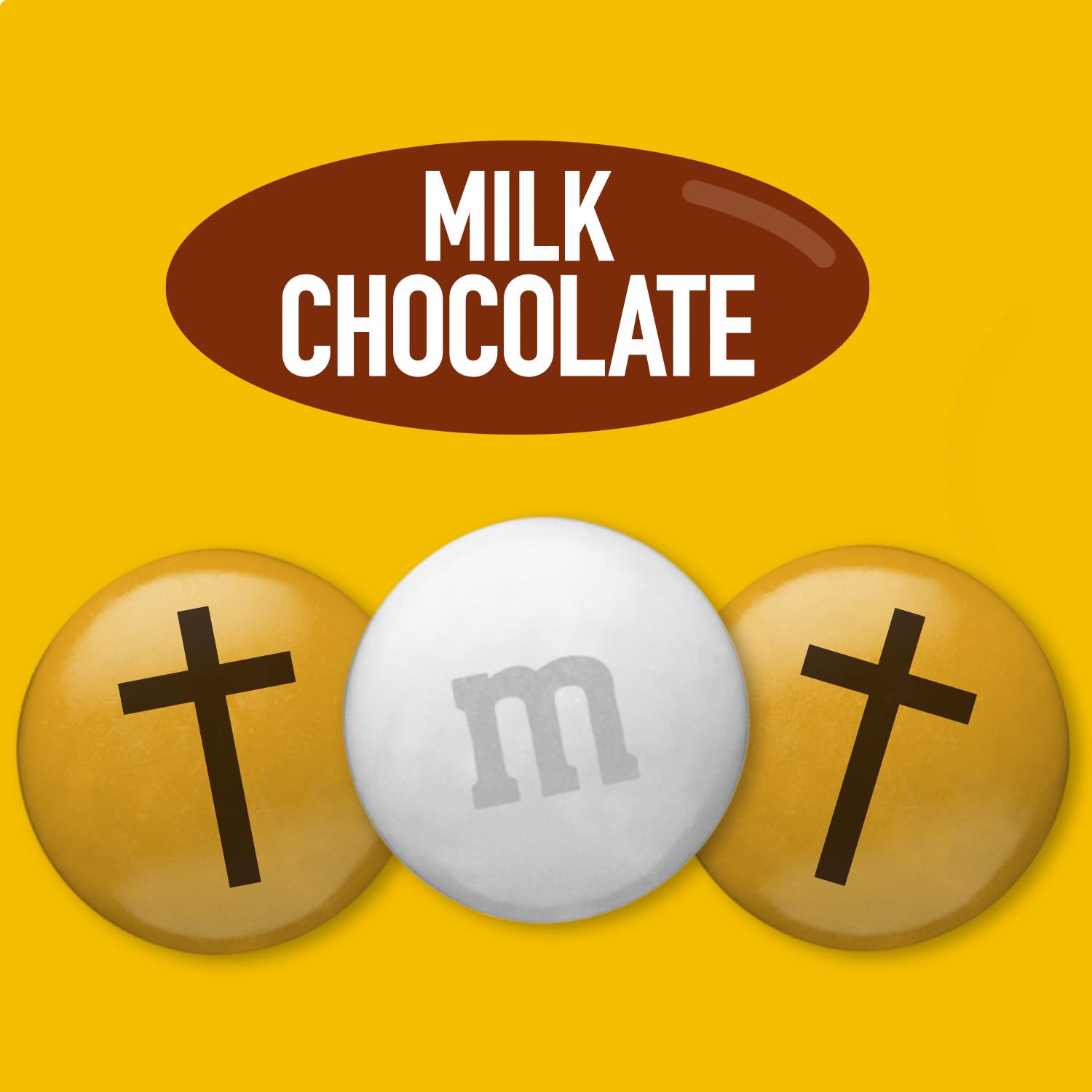 M&M'S Milk Chocolate Bulk Candy - 2lb Bag with Cross Design for Baptism, Christening Gifts, Cupcake Decorations & Party Favors | Perfect for Baby Showers, Religious Celebrations & Sweet Table Displays