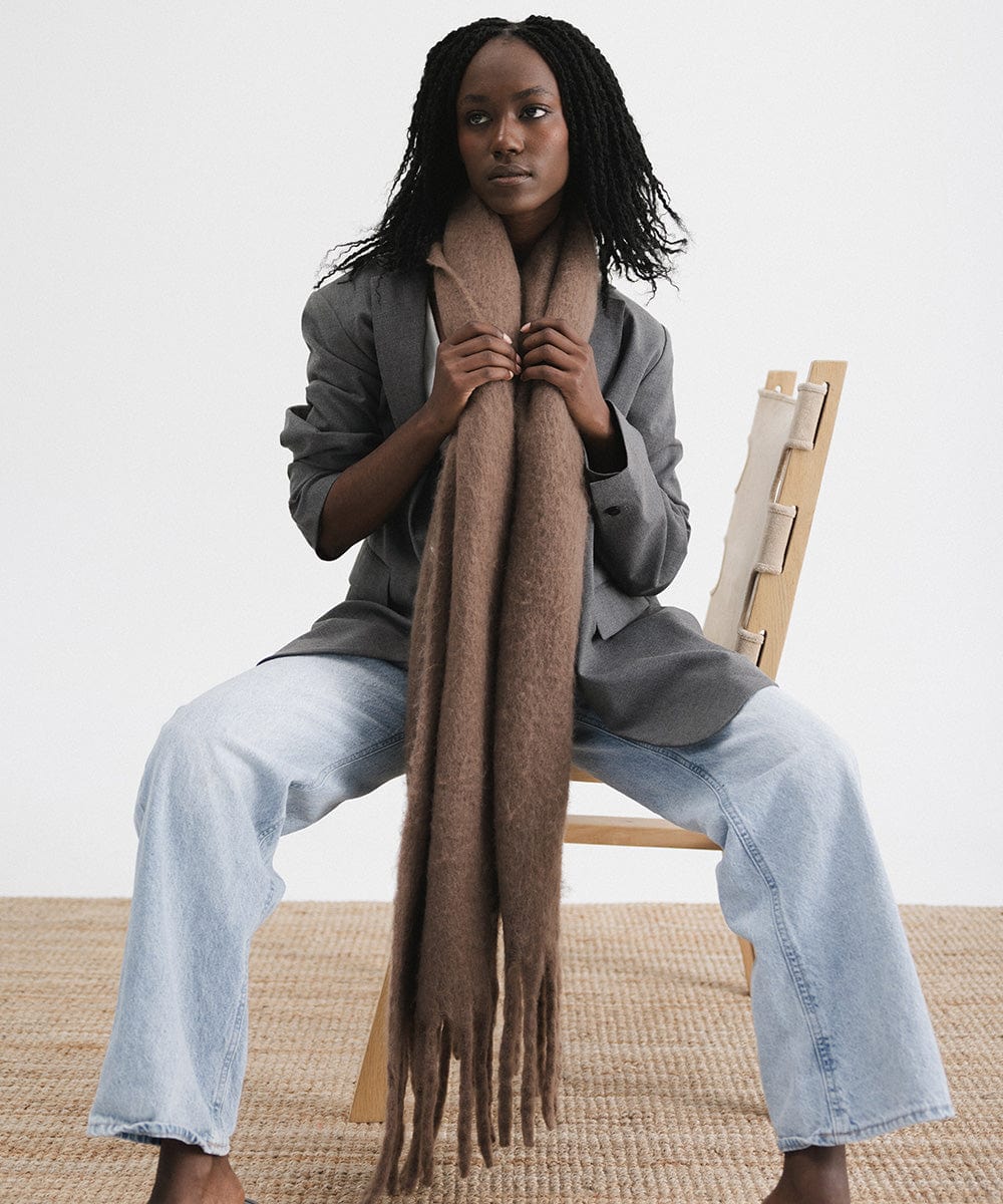 Soft & Chunky Mik Oversized Knit Scarf for Women - Winter Warm Fashion Accessory - Perfect for Cold Weather, Travel & Outdoor Activities