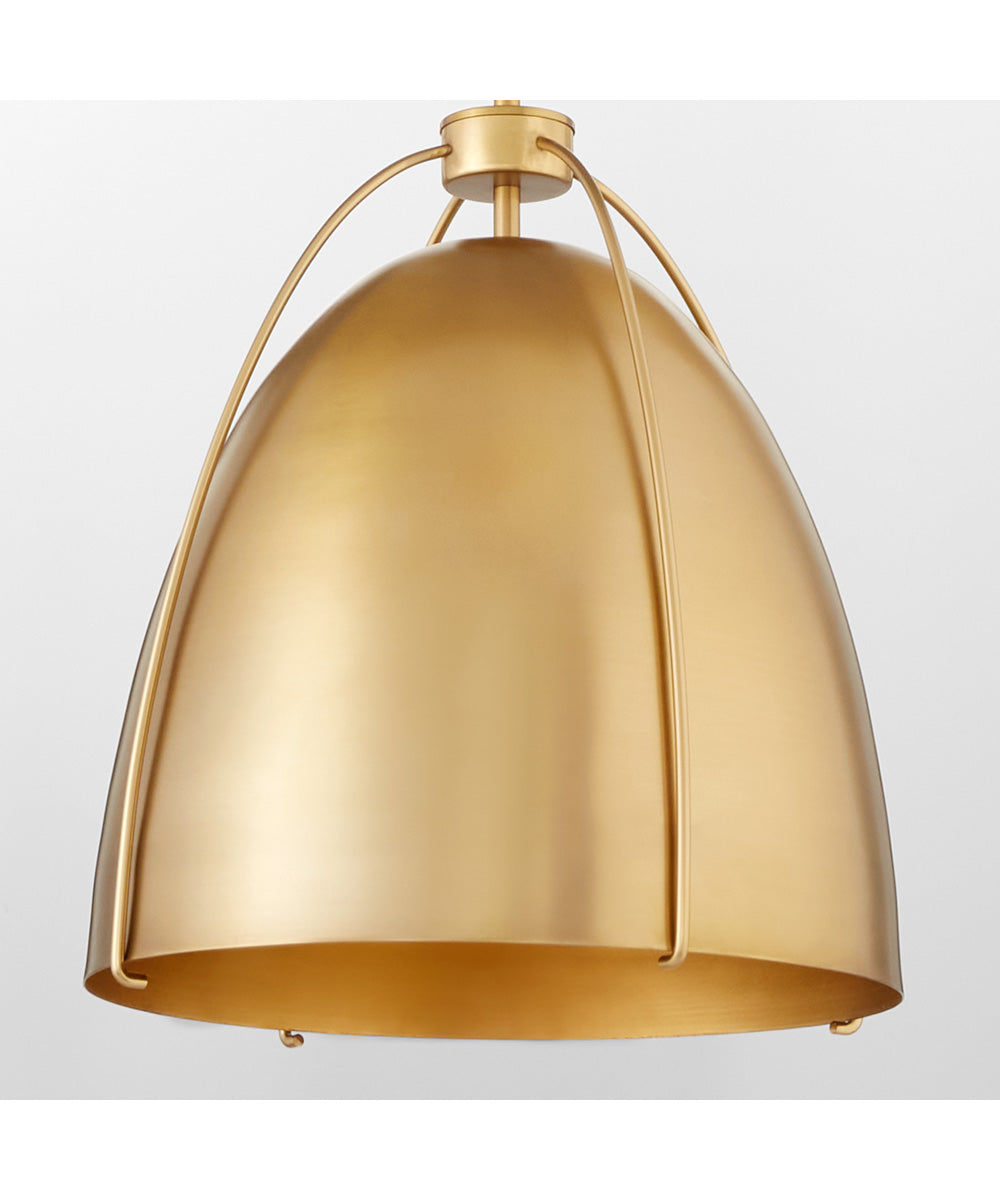 Vintage Aged Brass Single Light Pendant - Perfect for Kitchen Island, Dining Room, or Entryway Lighting