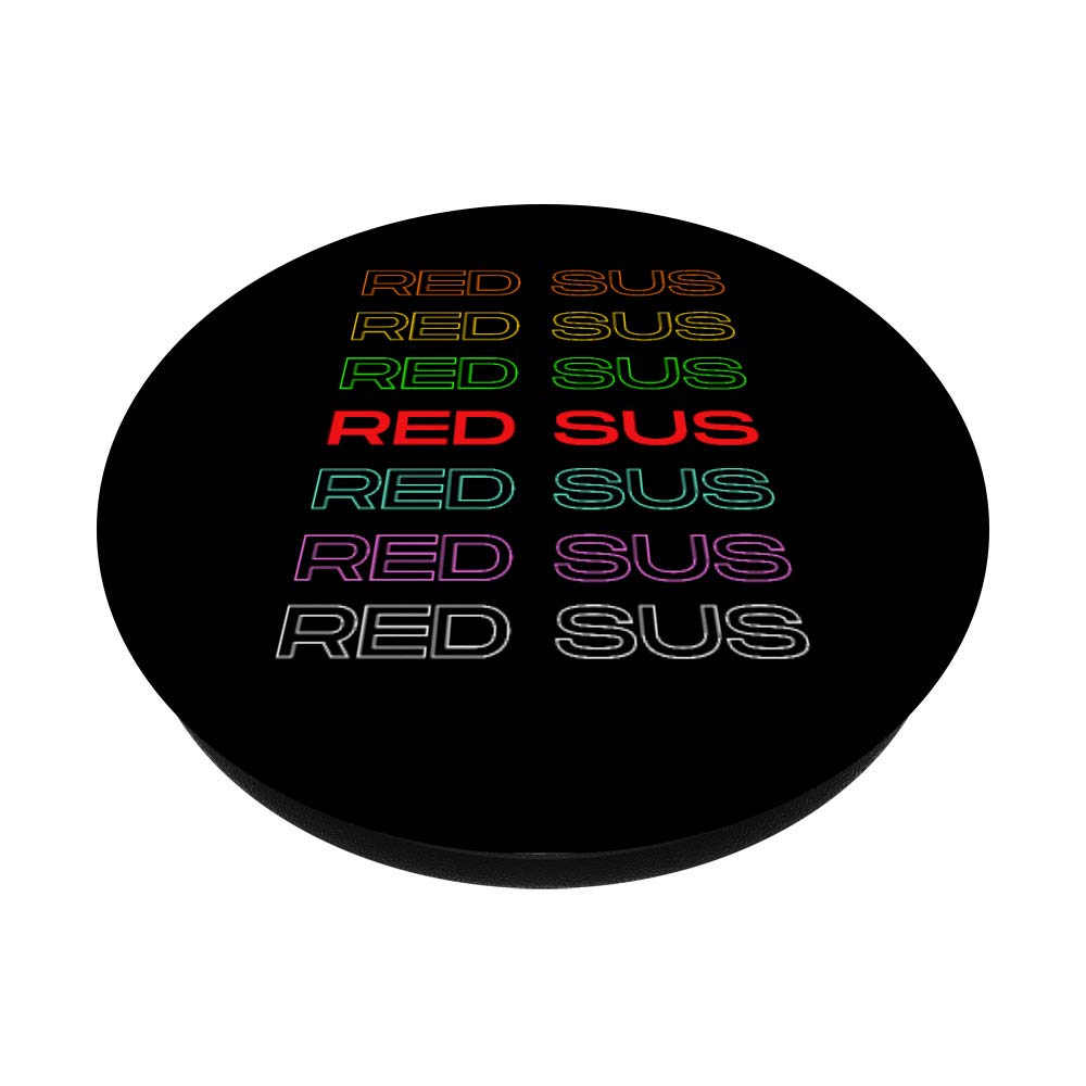 Red Sus - Red is Sus - Red Kinda Sus Gamer Gift Gaming Meme PopSockets PopGrip | Swappable Phone & Tablet Grip for Gamers | Perfect for Mobile Gaming, Streaming & Meme Lovers