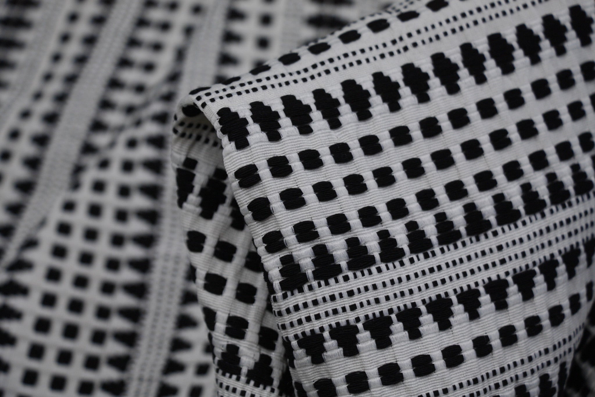 Black & White Matrix Jacquard Fabric - Stylish and Durable Textile for Home Decor, Fashion, and DIY Projects