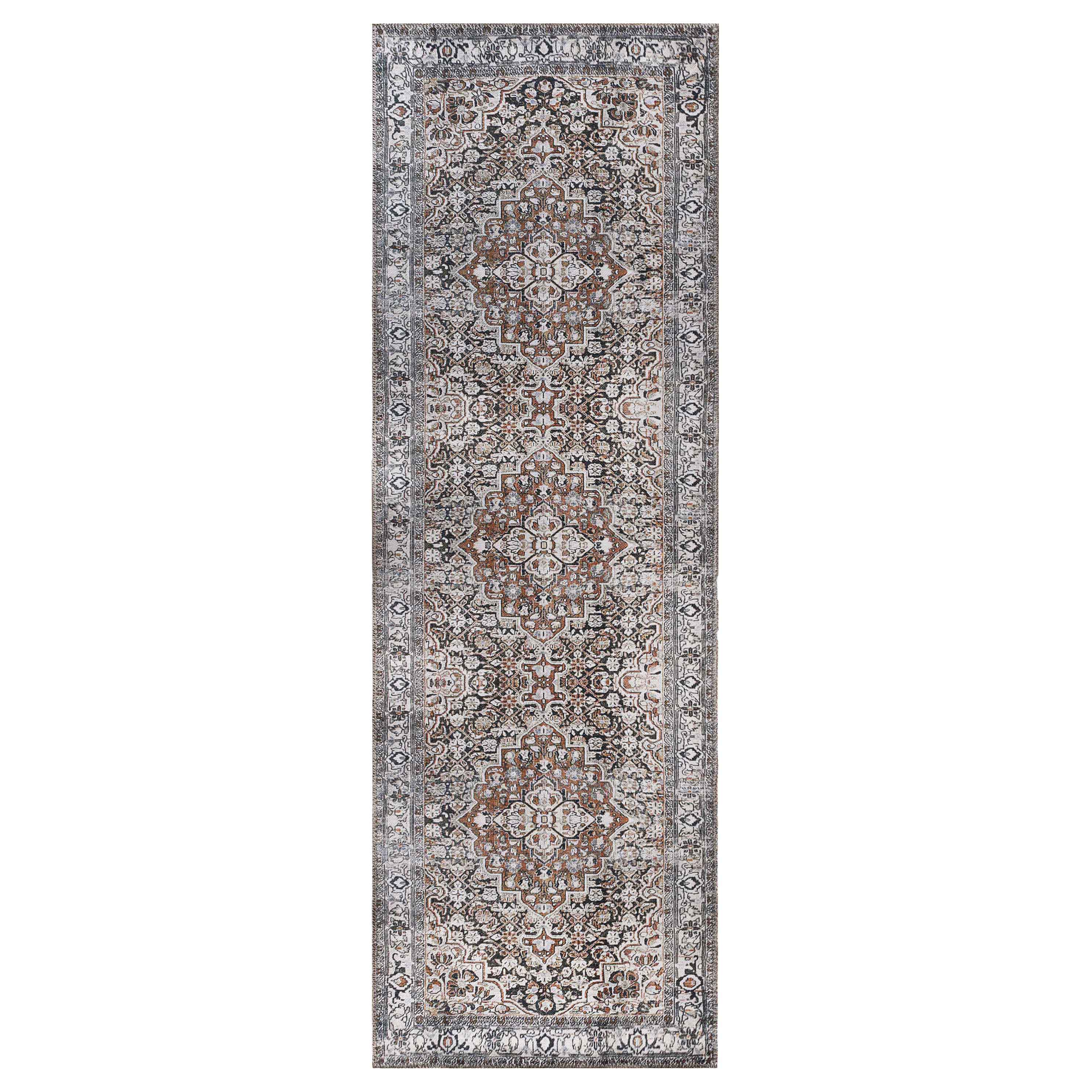 Elodi Geometric Floral Medallion Rug - Large Indoor Area Rug for Living Room, Bedroom, Dining Room | Non-Slip Soft Boho Home Decor
