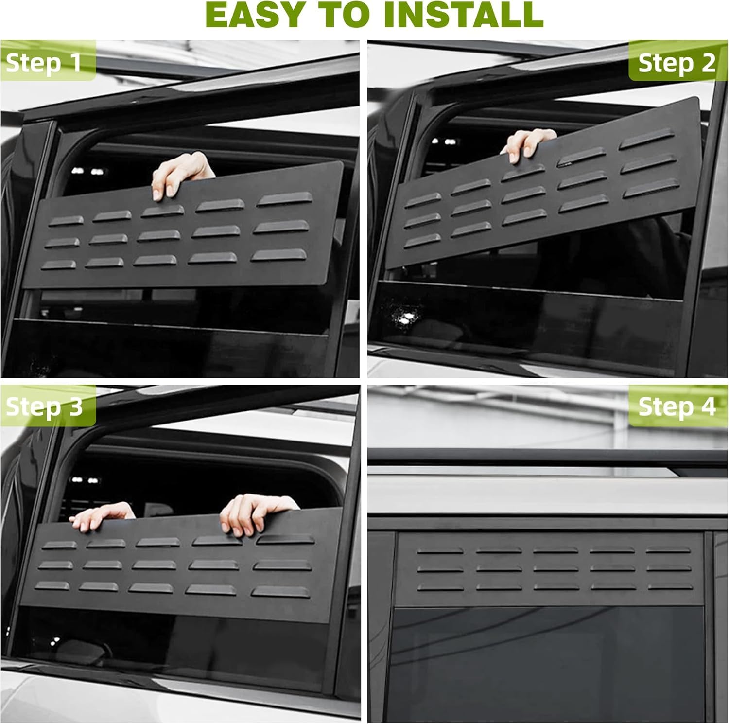2018-2024 Jeep Wrangler JLU 4-Door Window Vent Covers with Insect Net - 2-Piece Set for Fresh Air & Bug Protection | Perfect for Off-Roading & Summer Driving