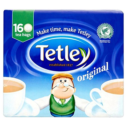 Tetley Original Black Tea Bags - 160 Count | Premium English Breakfast Tea for Morning Boost & Relaxation | Perfect for Home, Office or Travel