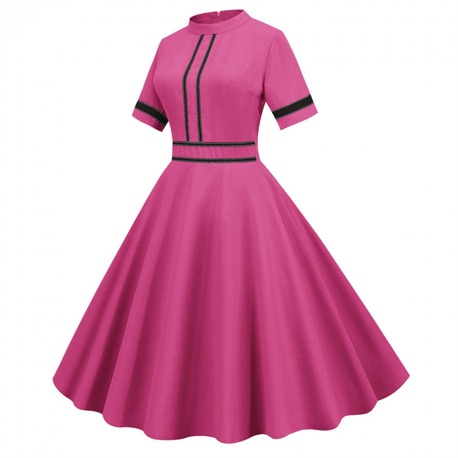 Women's Summer Patchwork Sleeveless Formal Dress with Lapel - Elegant Casual Evening Party & Prom Gown for Weddings, Cocktail Events & Special Occasions