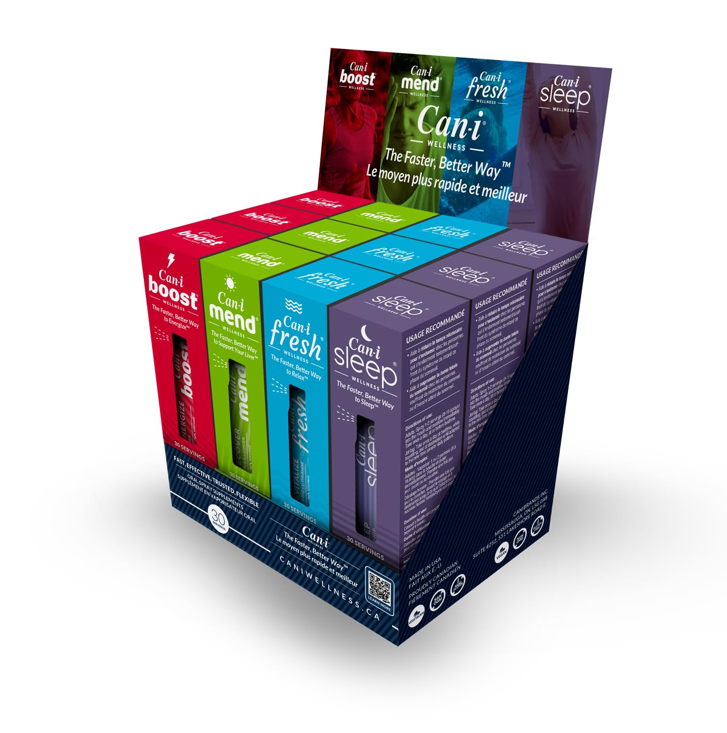 Can-i Wellness Variety 12-Pack Oral Spray - Fast-Acting Vitamin & Herbal Supplement for Energy, Sleep & Stress Relief - Perfect for Travel, Gym & Daily Wellness Routine
