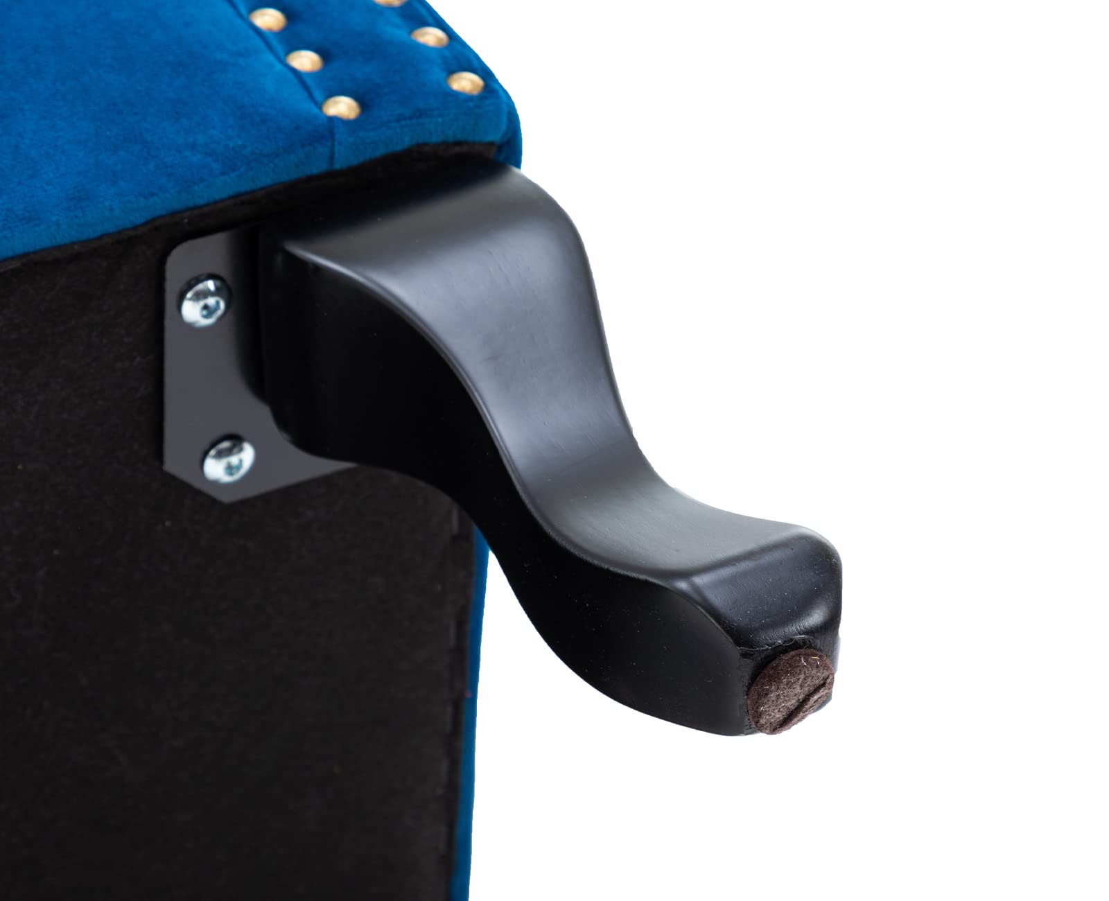 Kmax Blue Velvet Wingback Accent Chair with Pillow - Nail-Head Channel Tufted Oversized Club Chair for Living Room, Bedroom & Guest Room - Perfect for Reading Nook, Home Office & Lounge Areas