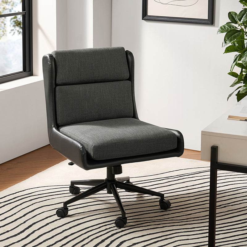 Tobie Modern Ergonomic Faux Leather Office Chair - Adjustable Height Swivel Task Chair with Lumbar Support for Home Office, Gaming & Workspace Comfort