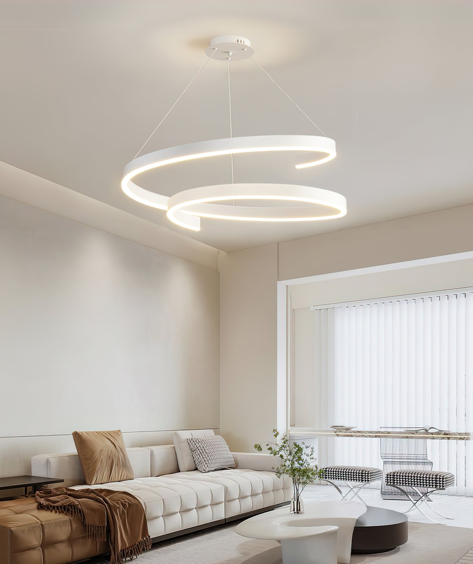 Minimalist Ring Pendant Lamp - Modern Nordic Style Ceiling Light Fixture for Living Room, Bedroom, Dining Room & Office Decor