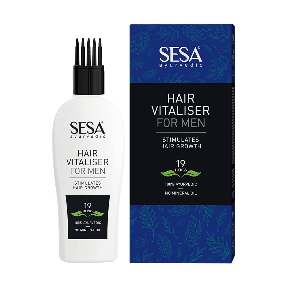SESA Hair Growth Oil for Men 100ml - Natural Hair Vitalizer to Reduce Hair Fall & Stimulate Growth | Nourishing Scalp Treatment for Thicker, Healthier Hair | Daily Use for Hair Care Routine