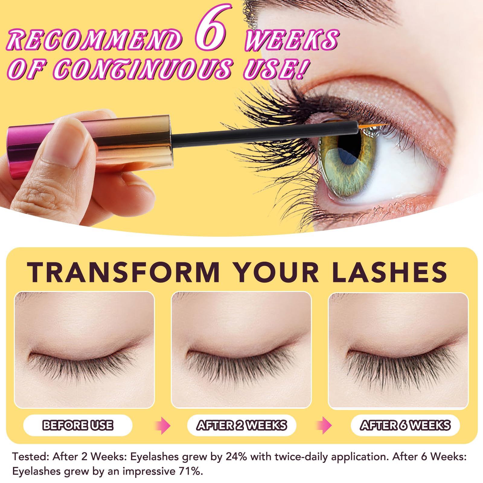 Eyelash Growth Serum for Longer, Fuller Lashes - Natural Lash Enhancer for Women | Daily Use for Thicker Eyelashes & Healthy Growth | Perfect for Nighttime Routine & Special Occasions