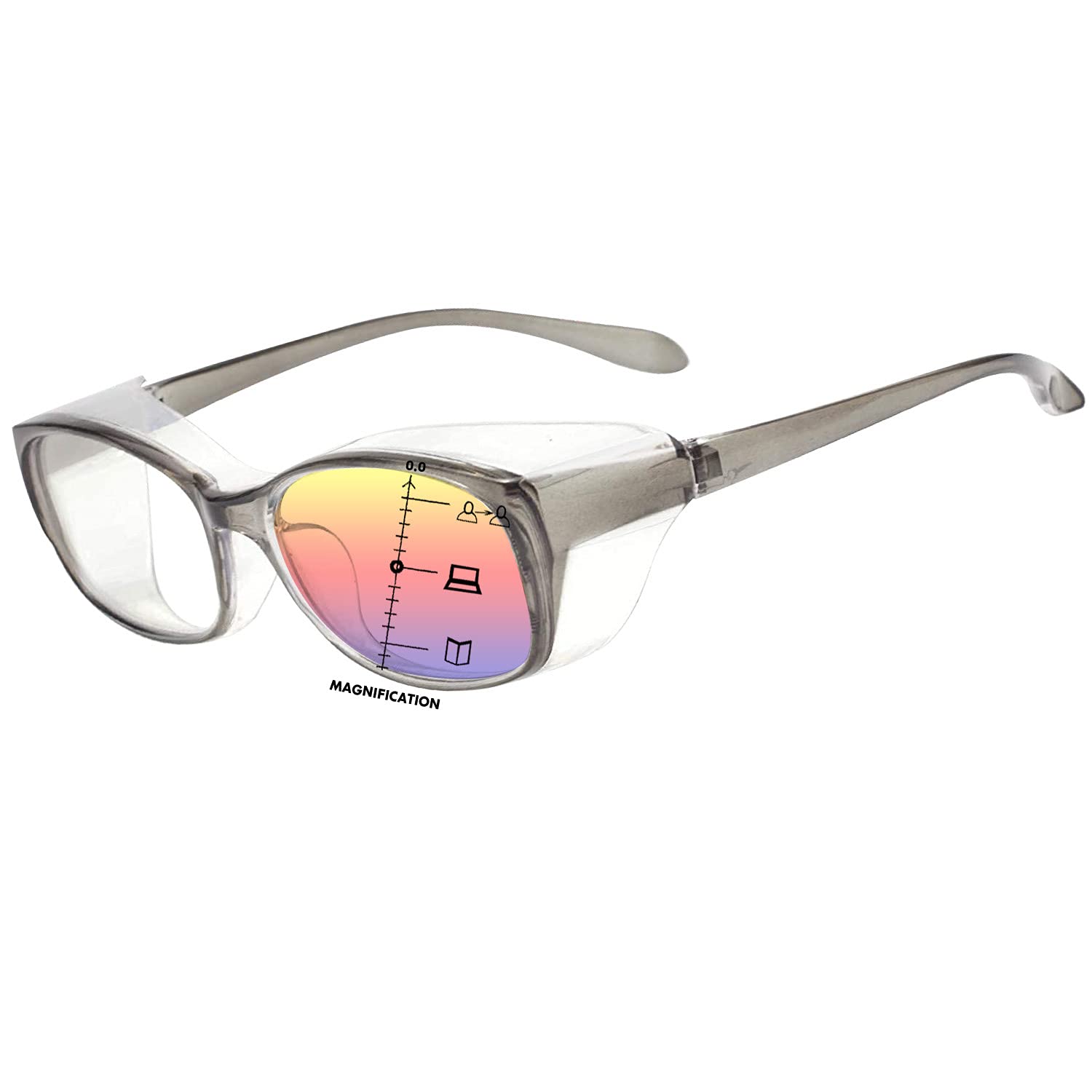 Dollger Safety Reading Glasses 1.5 2.0 1.0 Magnification - Anti Fog, Blue Light Blocking, Progressive Multifocal Lenses - Perfect for Computer Work, DIY Projects & Outdoor Activities