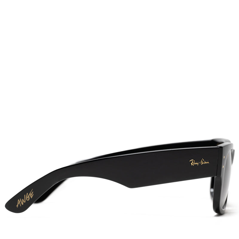 ASAP Rocky x Ray Ban Mega Wayfarer Sunglasses - Polished Black/Dark Grey Lenses - Stylish Unisex Shades for Outdoor Activities, Travel & Fashion
