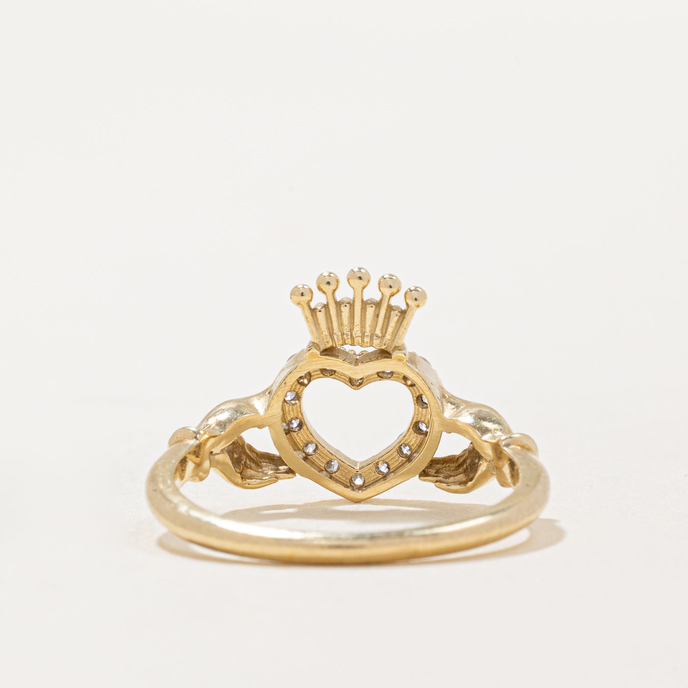 0.20ctw Diamond Claddagh Ring - Size 6.5 - Irish Love Friendship Loyalty Wedding Band - Perfect for Engagement, Anniversary & Valentine's Day Gifts