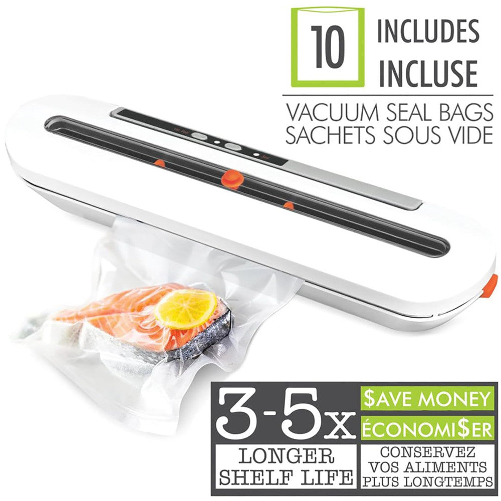 HAUZ AVS893 Vacuum Bag Sealer Machine for Food Storage | Airtight Food Saver for Kitchen, Camping & Meal Prep | Compact Handheld Vacuum Sealer for Freshness Preservation