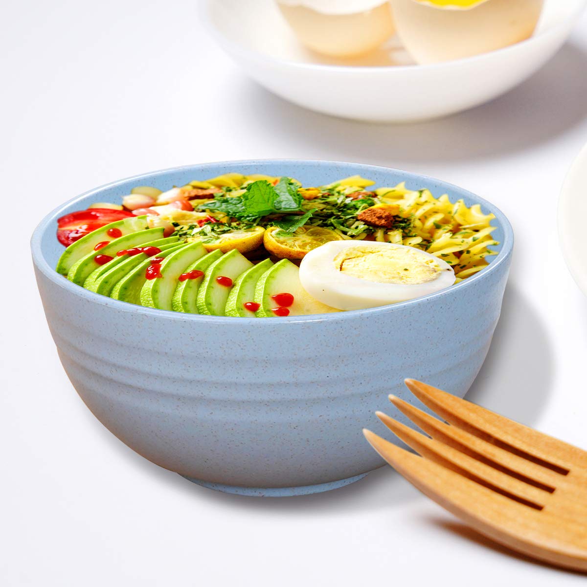 Durable Wheat Straw Fiber Cereal Bowls Set of 4 - 24oz Unbreakable, Microwave & Dishwasher Safe Bowls for Breakfast, Soup, Rice - Eco-Friendly Lightweight Tableware for Home, Office & Outdoor Use
