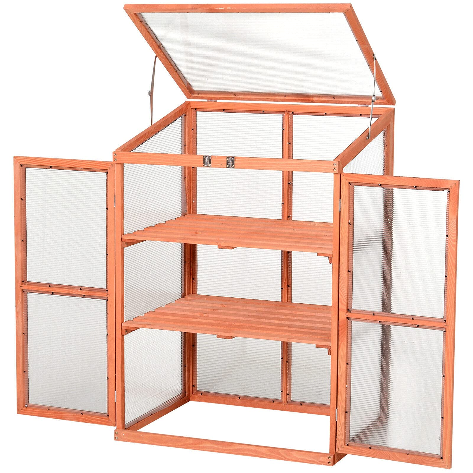GXP Rectangular Greenhouse Planter Box with Polycarbonate Panels - Indoor/Outdoor Gardening Solution for Herbs, Vegetables & Flowers - Perfect for Patio, Balcony & Backyard Gardening