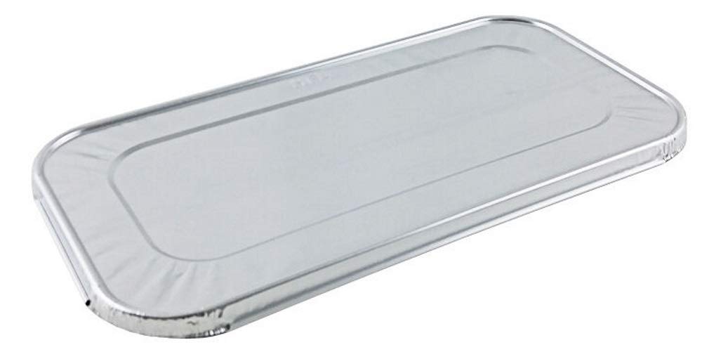 Pactogo 200-Pack Disposable Aluminum Foil Lids for 1/3 Size Steam Table Pans - Perfect for Catering, Food Service & Meal Prep - Fits Third Size Aluminum Containers
