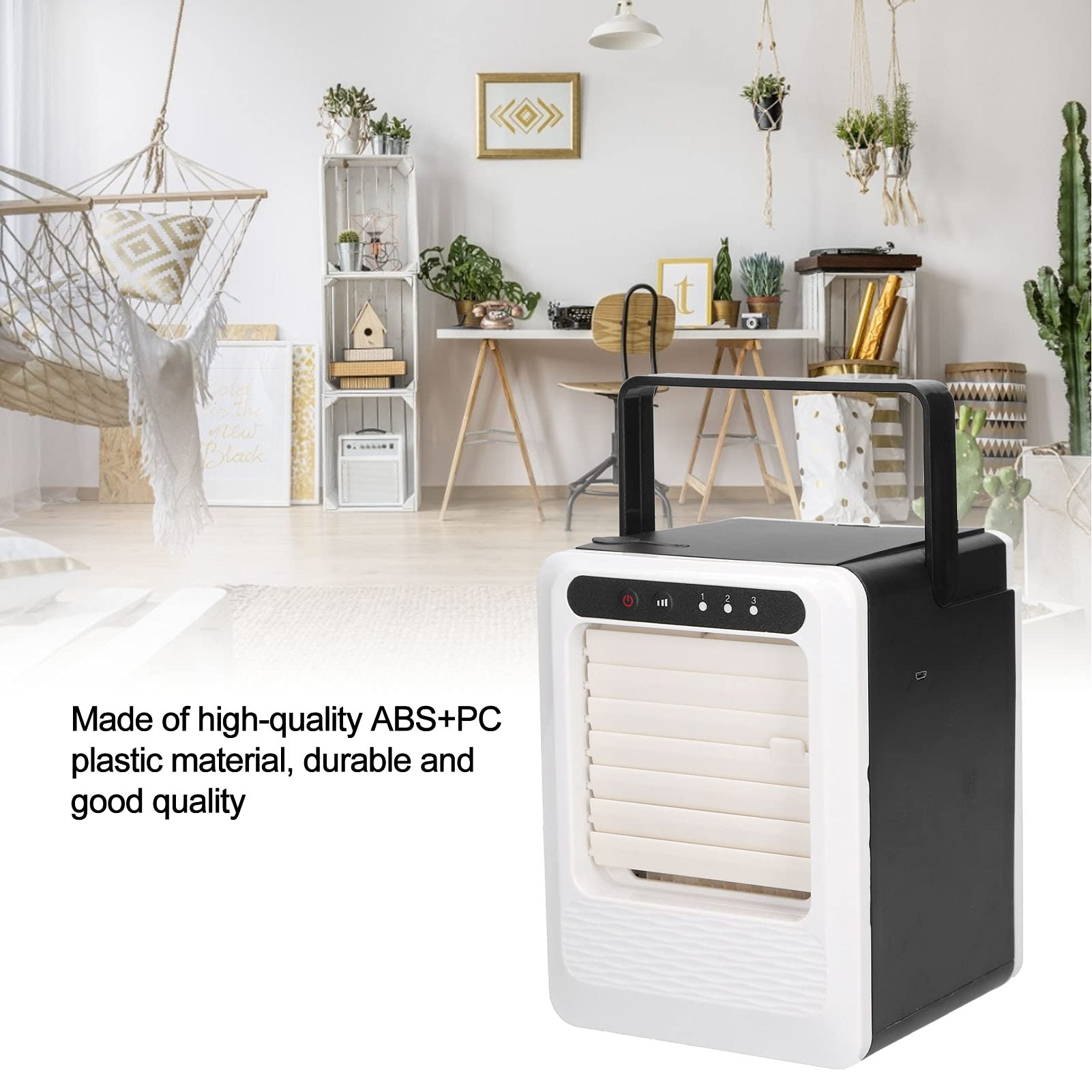 5-in-1 Portable Air Conditioner & Air Cooler Fan with Humidifier - USB Powered Mini AC for Home, Office, Dorm - Personal Cooling & Air Purification for Summer, Small Spaces & Desktop Use