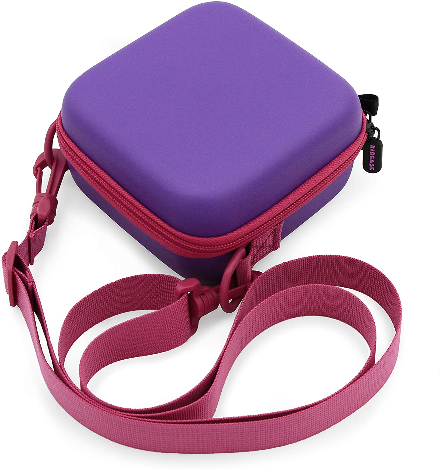 CASEMATIX Waterproof Travel Camera Case for Little Tikes Tobi 2 Director's Camera - Protective Storage for Camera, Tripod & Charging Cable - Durable Purple Camera Bag for Kids Travel, Outdoor Adventures & School Projects