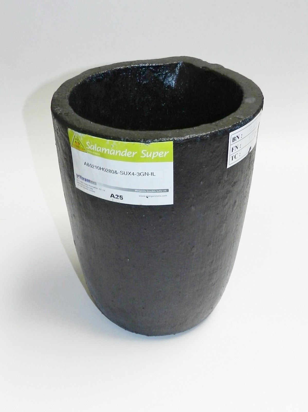 A25 Salamander Crucible Clay Graphite Super A Melting Pot for Non-Ferrous Metals - #25 Size (16L 14B UPs) by NovelTools - Ideal for Jewelry Making, Metal Casting & DIY Metalworking Projects