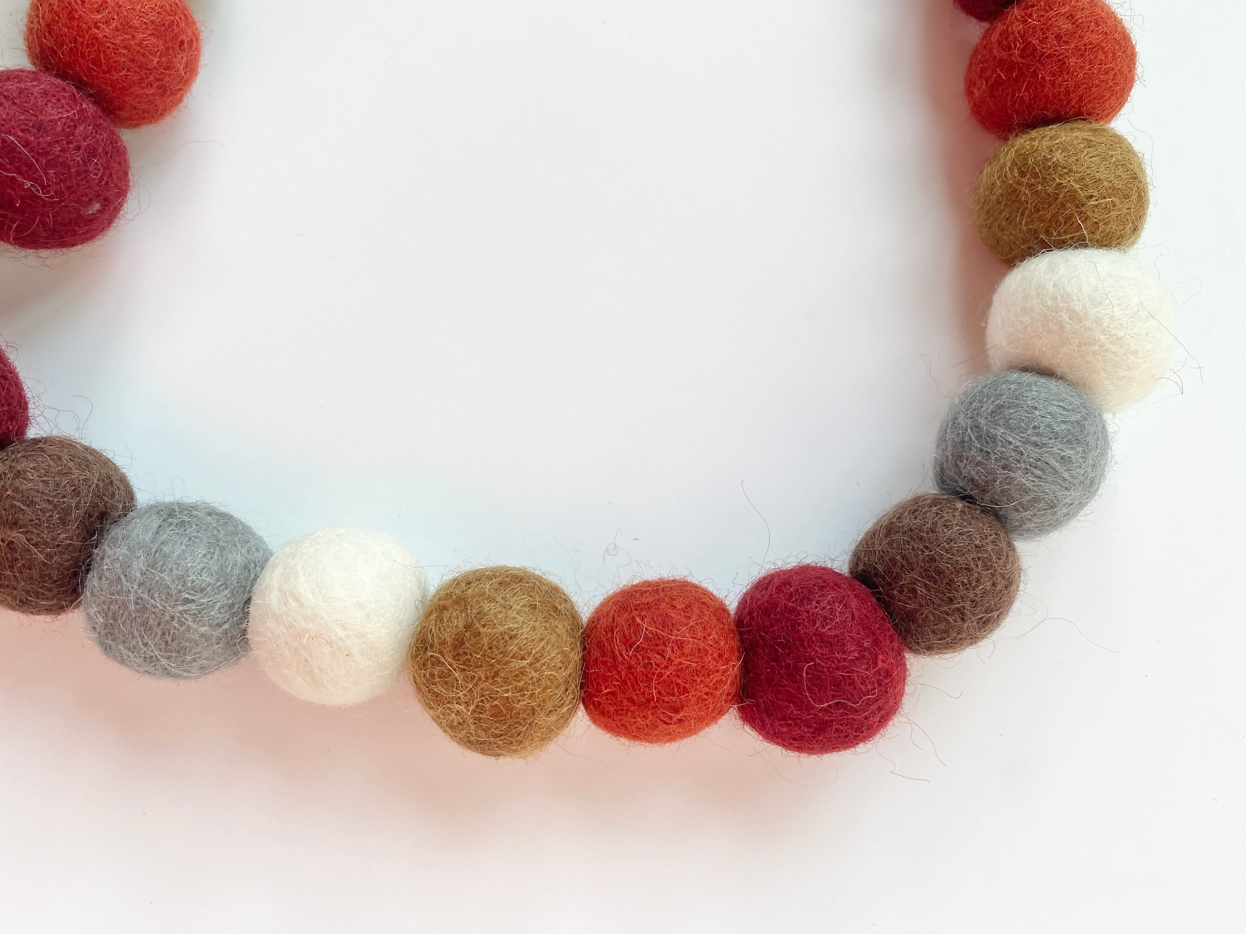 Festive Christmas Sweater Inspired Felt Ball Garland - Holiday Home Decor for Tree, Mantel & Party Decoration