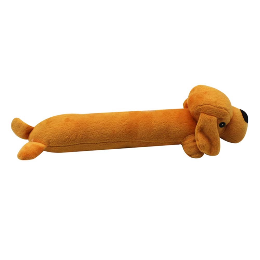 Eamoney Squeaky Plush Dog Toy - No Stuffing, Interactive Chew Toy for Puppies & Cats - Teeth Cleaning & Playtime Fun - Perfect for Indoor & Outdoor Play (Yellow)