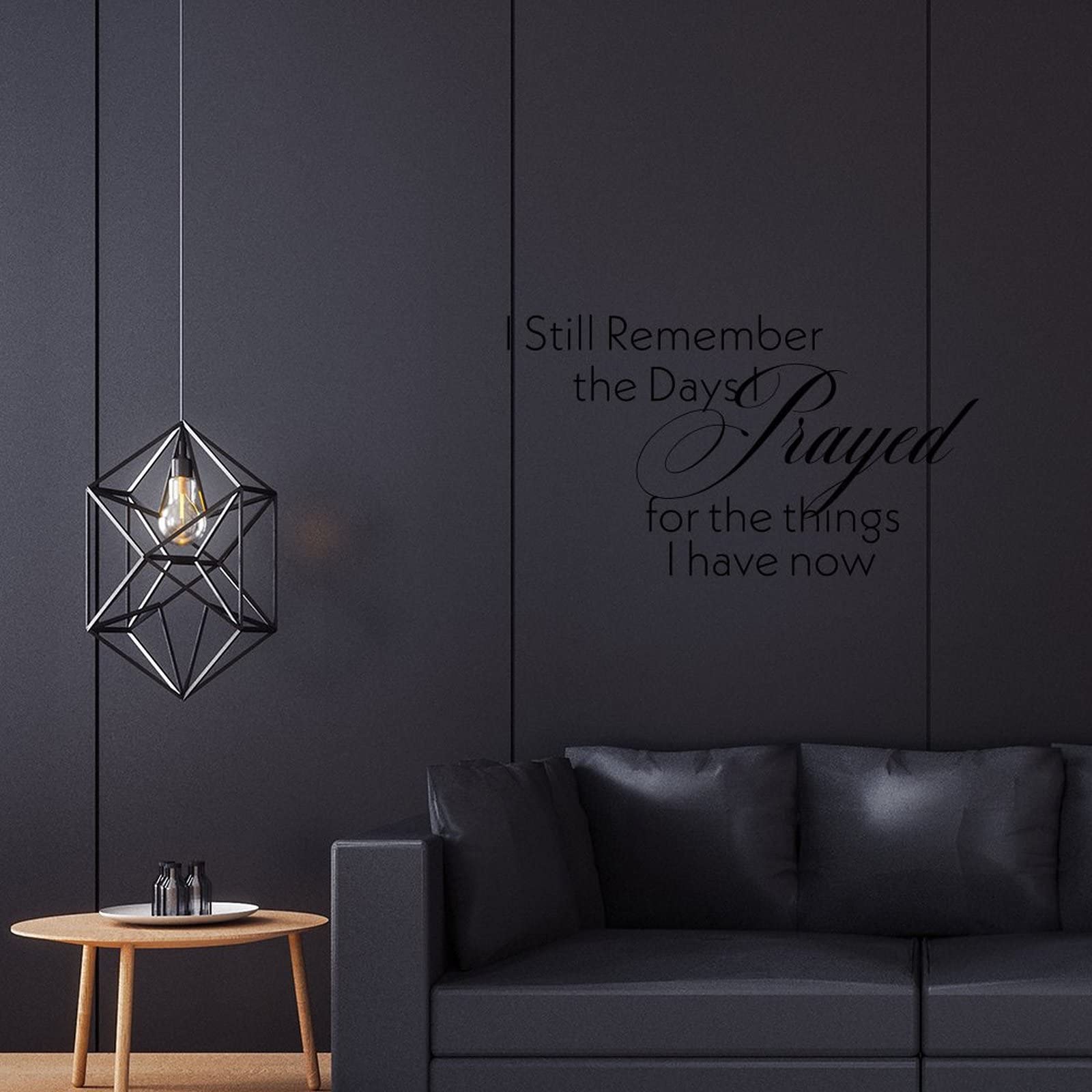 Inspirational Wall Decal - 'I Still Remember The Days I Prayed for The Things I Have Now' - Motivational Wall Art for Bedroom & Living Room - 22 Inch Black Vinyl Quote Sticker - Perfect for Home Office, Dorm, Nursery & Meditation Space