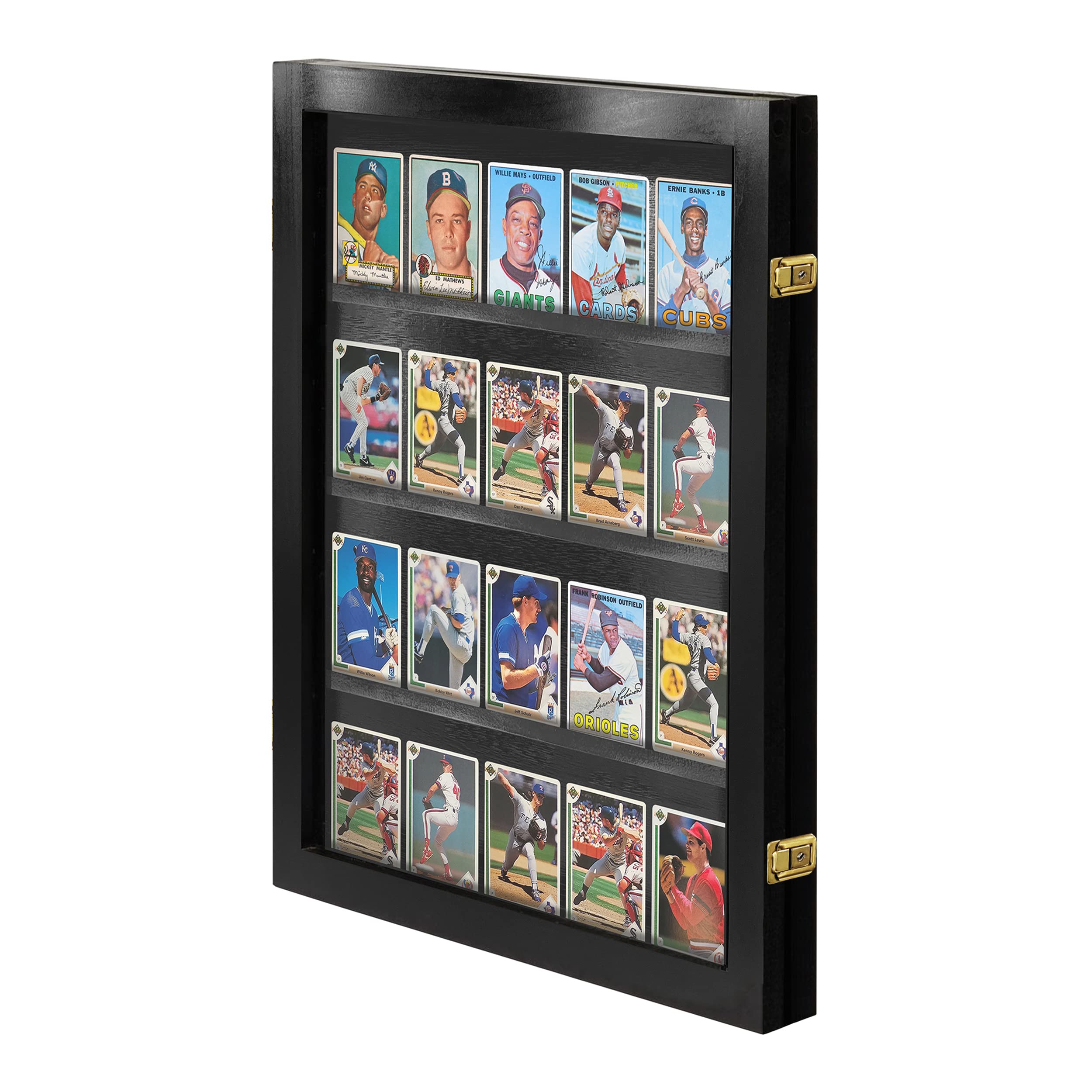 Baseball Card Display Case - Lockable Sports Card Frame for 20 Ungraded Trading Cards - Perfect for Collectors, Showcases & Home Decor