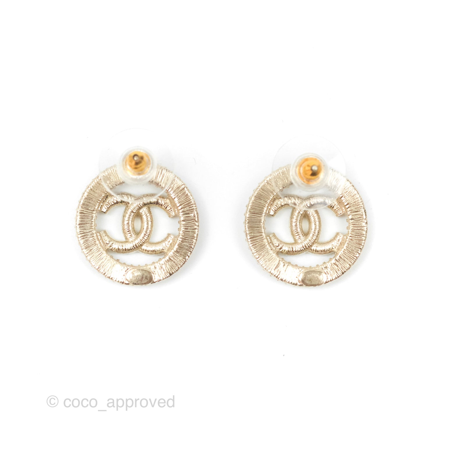 Chanel CC Crystal Round Earrings Gold Tone 20S - Luxury Fashion Jewelry for Women, Perfect for Parties, Weddings & Special Occasions
