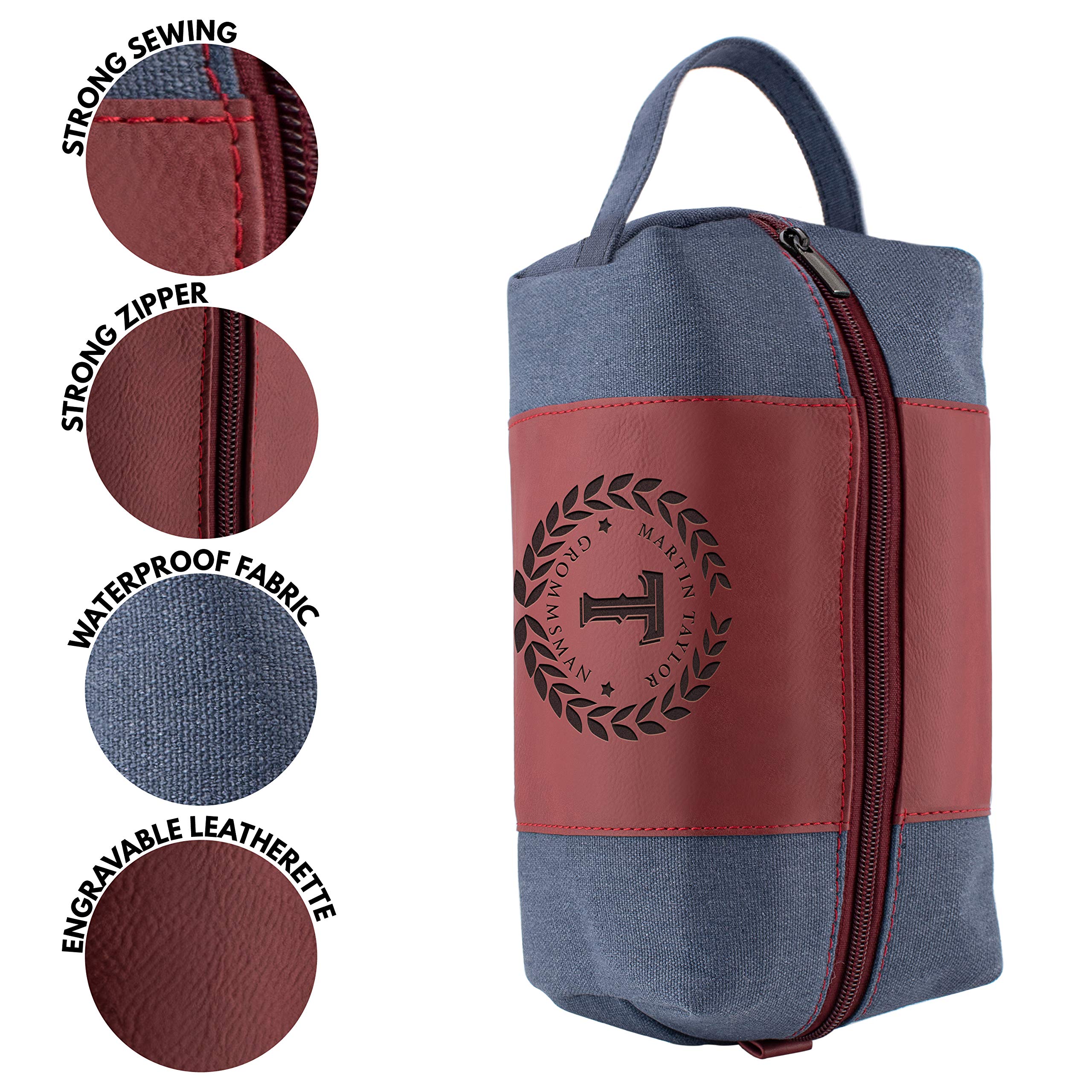 Personalized Groomsmen Gifts - Custom Monogrammed Toiletry Bags for Men | Wedding Party Gifts, Bachelor Party Essentials & Travel Accessories