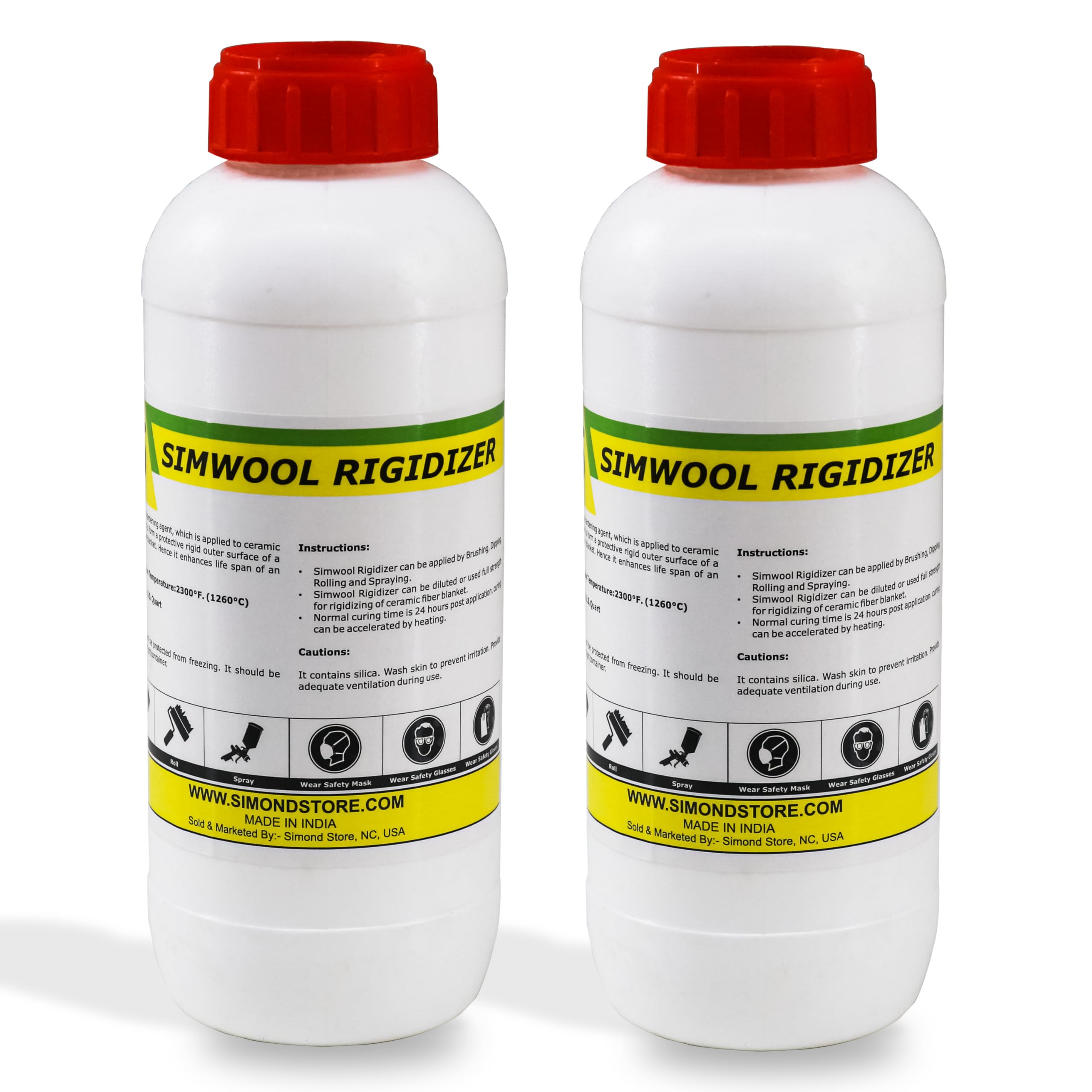 High-Temperature Ceramic Fiber Rigidizer Coating - 2300°F Fireproof Insulation for Ceramic Fiber Blankets & Boards - 1/2 Gallon Heat-Resistant Surface Treatment - Perfect for Kilns, Furnaces & Industrial Insulation Applications