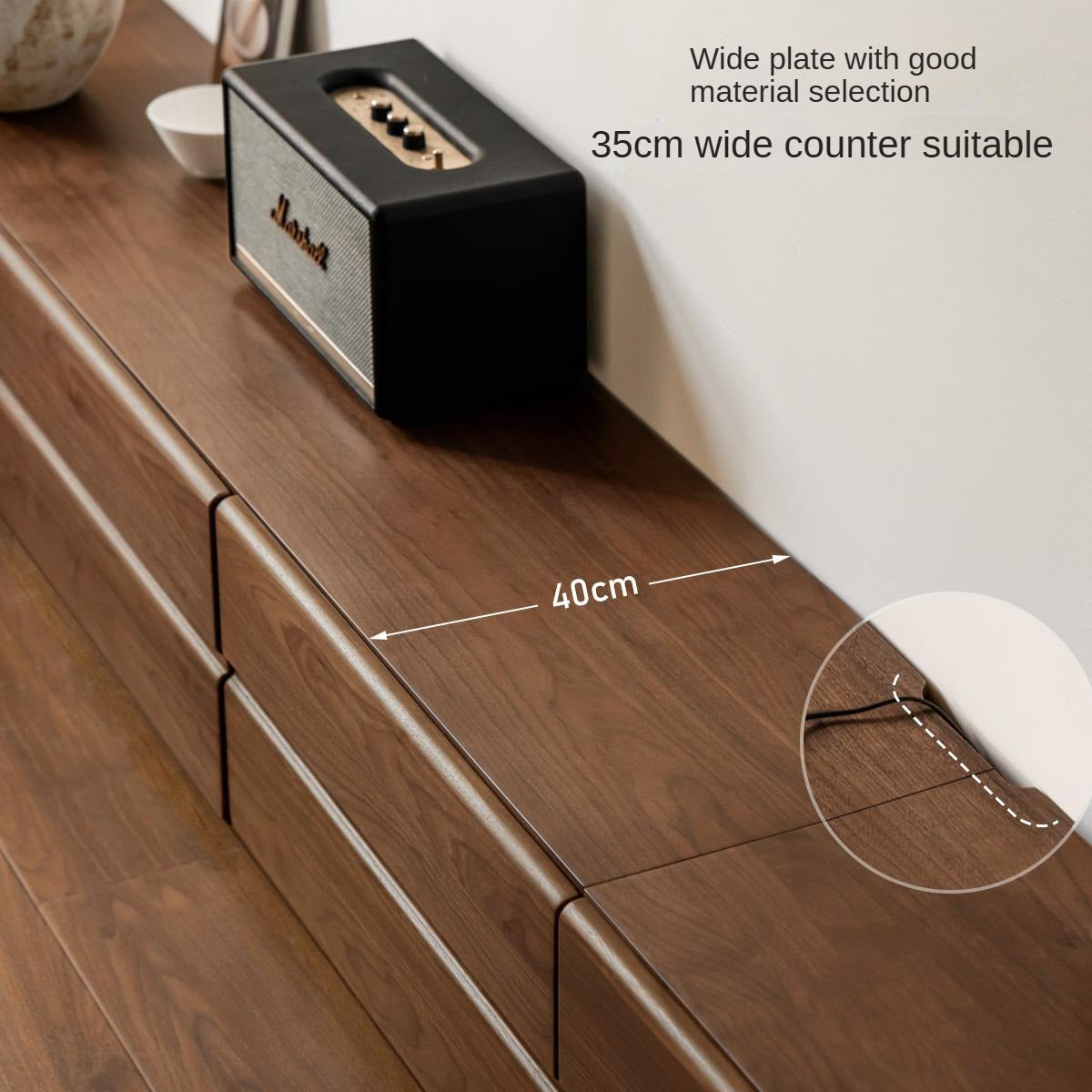 Solid Oak & Black Walnut Wood TV Stand - Rustic Modern Entertainment Center for Living Room, Home Theater & Media Storage