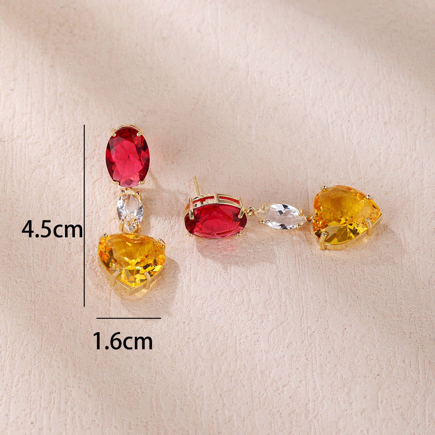 Heart-Shaped Cubic Zirconia Dangle Earrings for Women - Elegant Wedding Jewelry & Bridal Accessories - Perfect for Brides, Prom, Anniversary Gifts & Special Occasions