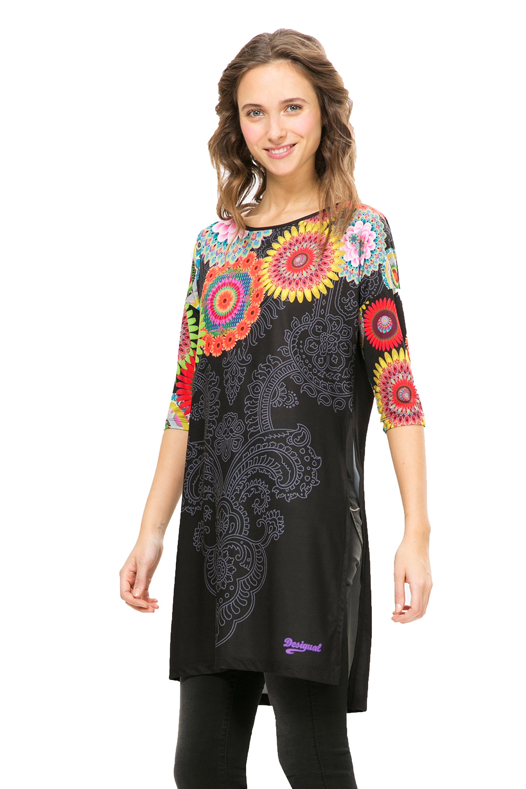Desigual Women's Sandra Graphic Short Sleeve T-Shirt - Casual Cotton Tee for Everyday Wear | Perfect for Street Style, Weekend Outfits & Summer Fashion