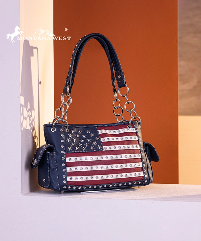 Montana West American Pride Concealed Carry Satchel - Stylish & Secure Crossbody Bag for Women | Perfect for Travel, Work & Everyday Use