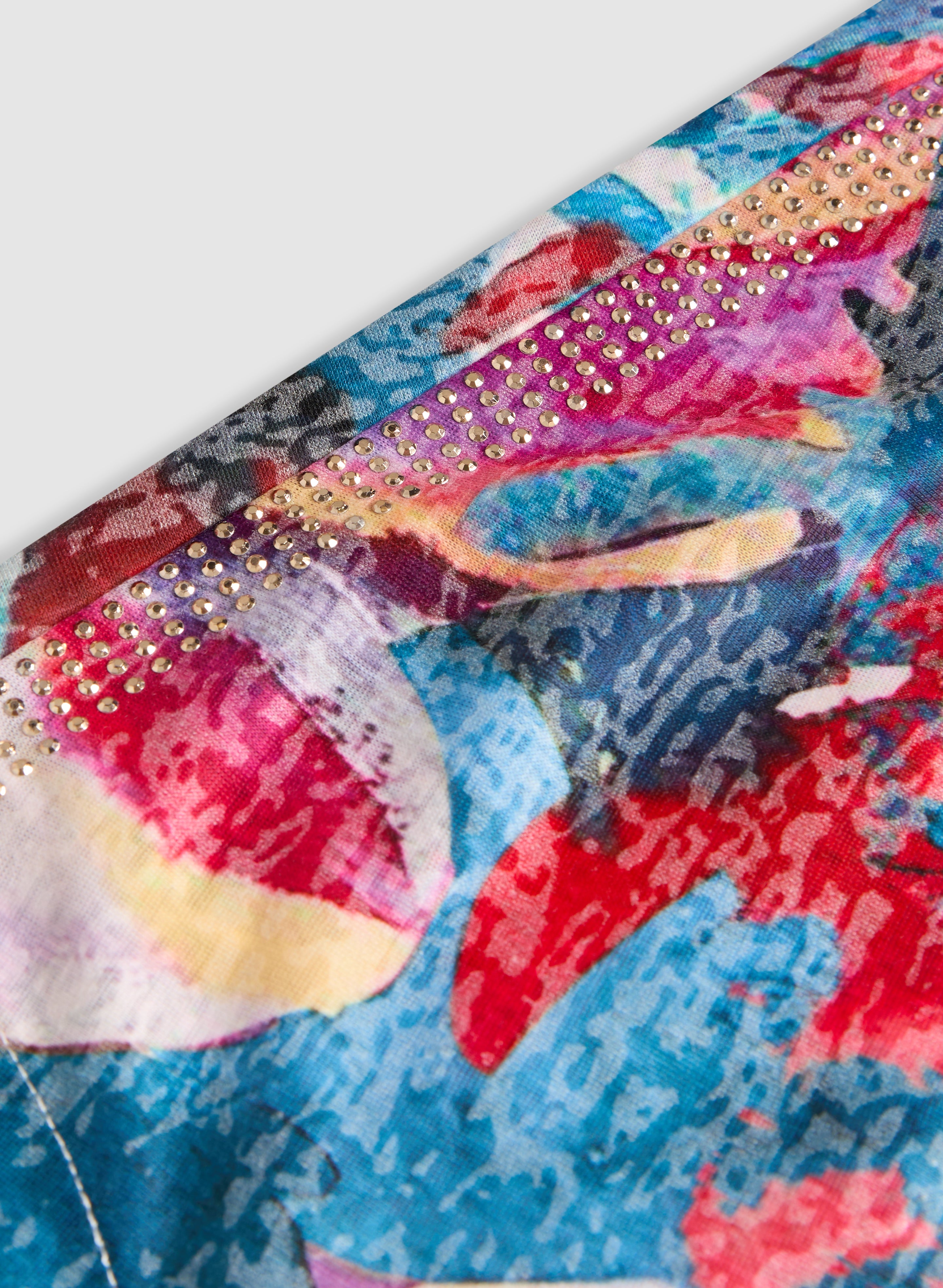 Floral Print Tied Hem T-Shirt for Women - Stylish Casual Summer Top for Outings & Beach Wear