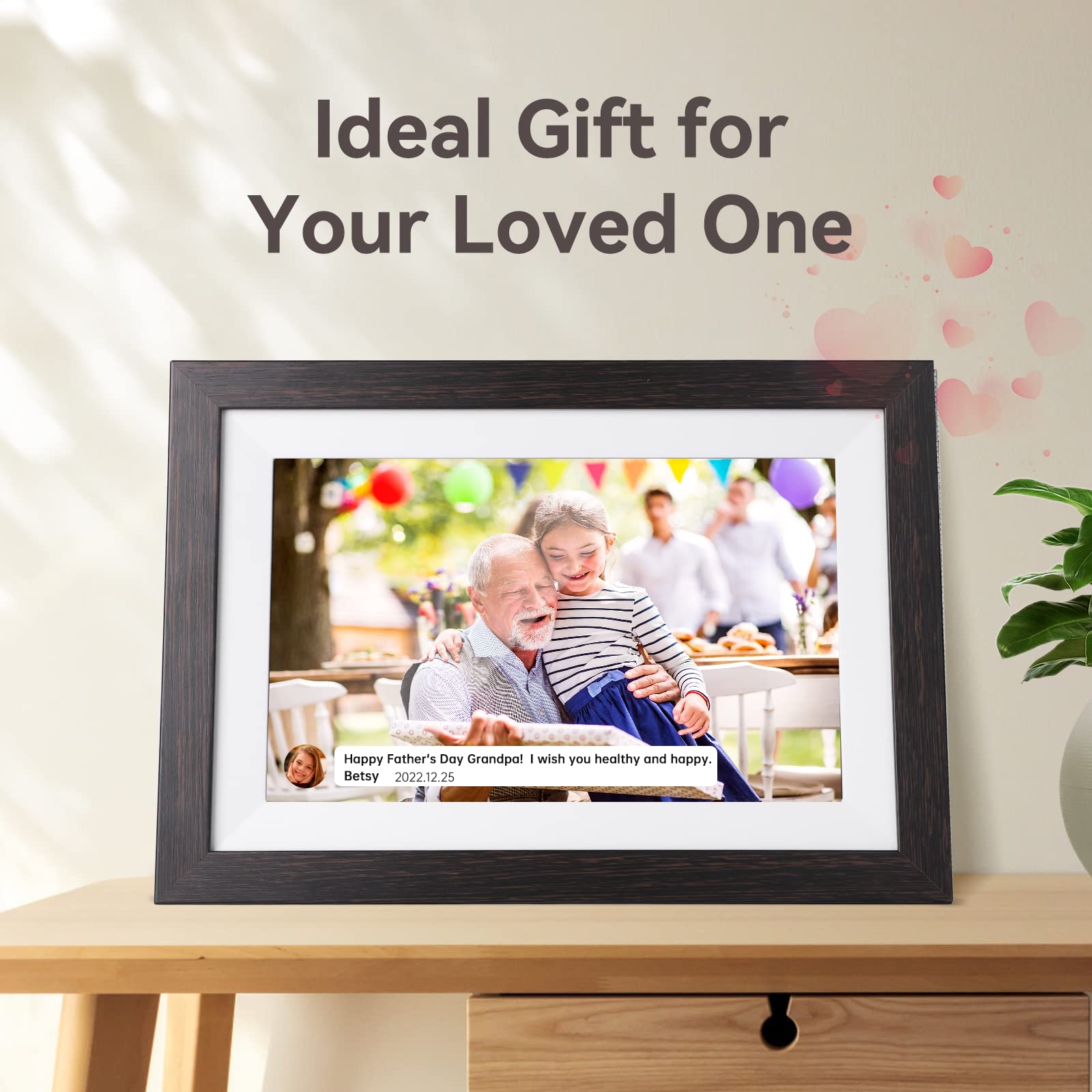 10.1 Inch WiFi Digital Photo Frame - 1280x800 IPS Touch Screen, Auto Play, Wall Mountable, Share Photos & Videos Remotely via Frameo App | Perfect Gift for Family, Home & Office Decor