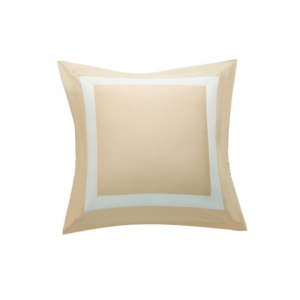 Luxury Hotelier Prestigio™ Euro Sham Pillowcase - Champagne White Border - Premium Hotel Style Bedding for Home & Guest Room Decor
