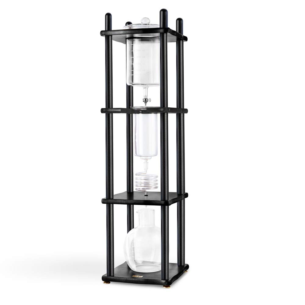 YAMA 25-Cup Cold Brew Coffee Maker Tower - Premium Iced Coffee Maker with Glass Carafe & Stainless Steel Filter (Black) - Perfect for Home, Office, or Cafe Use