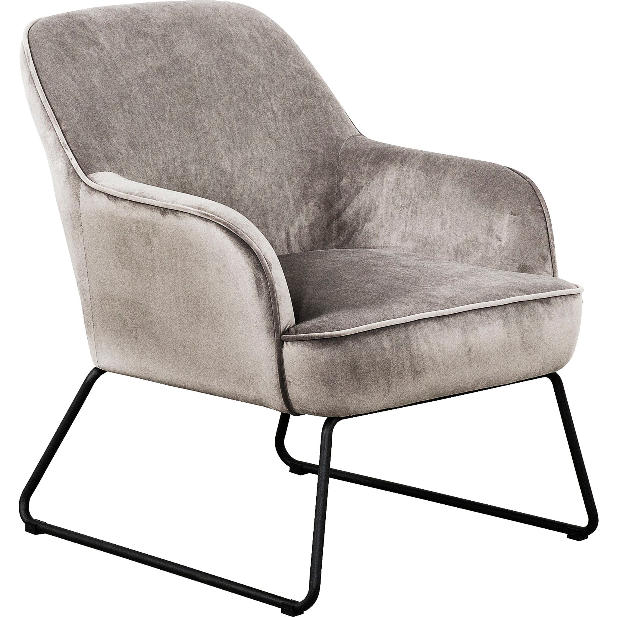 Alea Accent Chair - Velvet Slate Blue Modern Lounge Chair for Living Room, Bedroom & Office - Comfortable Upholstered Armchair with Solid Wood Legs - Perfect for Reading, Relaxing & Home Decor