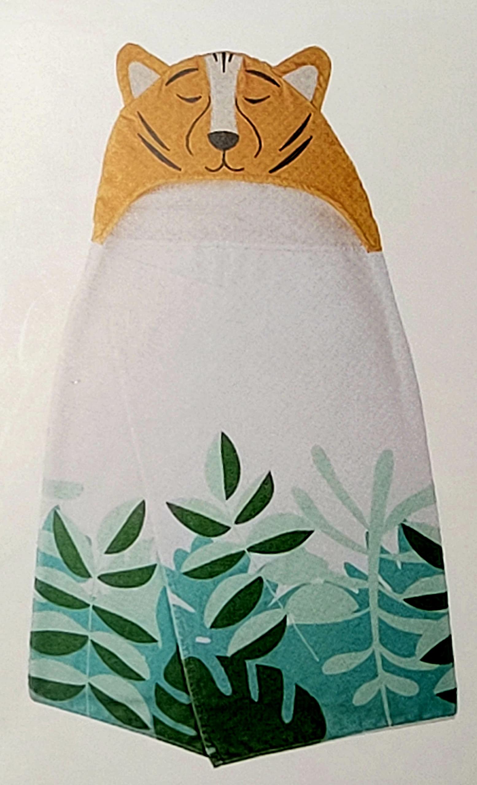Premium Cotton Matching Tiger Hooded Towel and Wash Mitt Set for Baby - Soft Bath Towel with Animal Hood & Washcloth Gift Set for Newborn, Toddler Shower Time, Spa Day, and Photo Props
