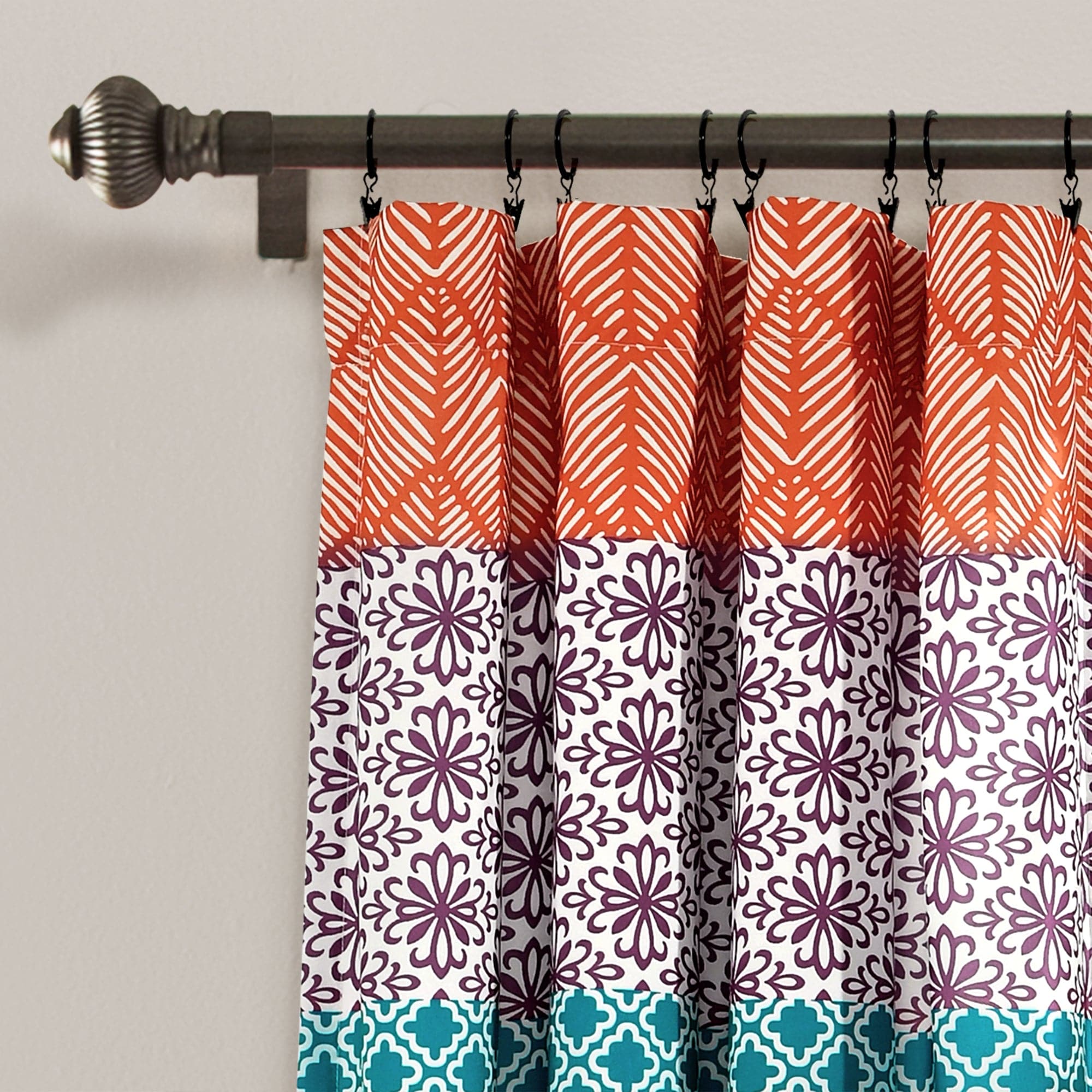Bohemian Stripe Window Curtain Panel Set - Light Filtering Room Darkening Drapes for Living Room, Bedroom & Nursery - 84 Inch Length, 2 Panels, Soft Cotton Blend Fabric