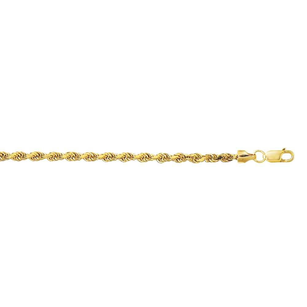 10K Gold 3.2mm Diamond Cut Lite Rope Chain Necklace for Men & Women - Perfect for Everyday Wear, Gifts & Special Occasions