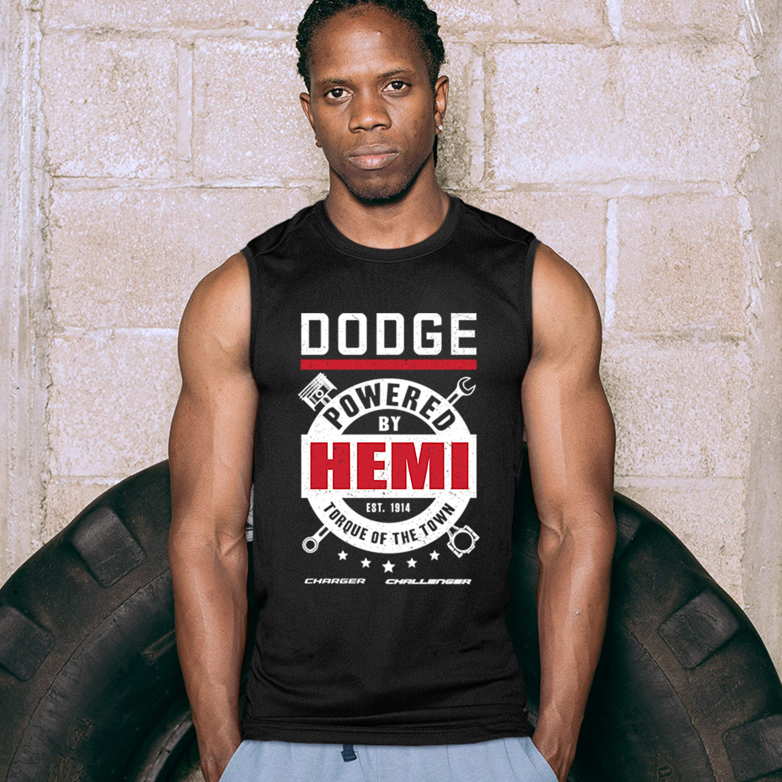 Official Licensed Dodge Hemi Muscle Shirt for Men - Dodge Charger & Challenger Graphic Tee - Perfect for Car Enthusiasts, Racing Events & Casual Wear